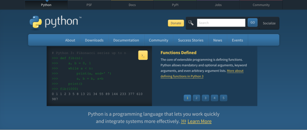 2位：流行の人工知能に強い言語「Python」