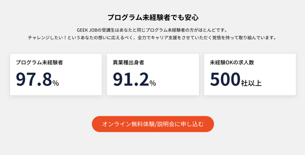 GEEK JOBは総じておすすめ！プログラミングをマスターしよう