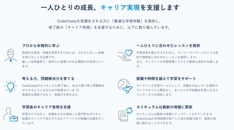 codecampの特徴をおさえて申し込もう！
